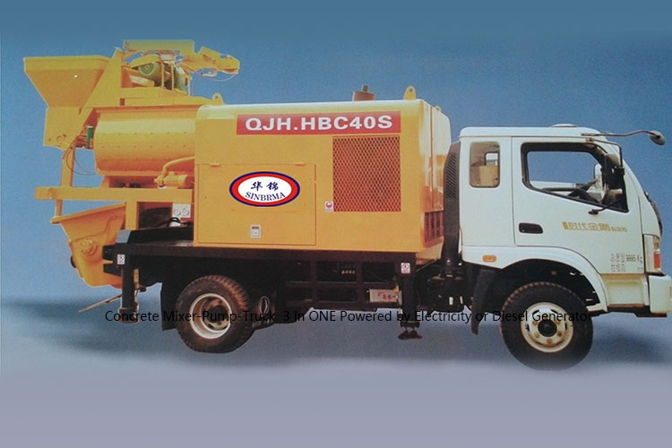 Concrete Mixer-Pump-Truck  3 in ONE Powered by Electricity or Diesel Generator